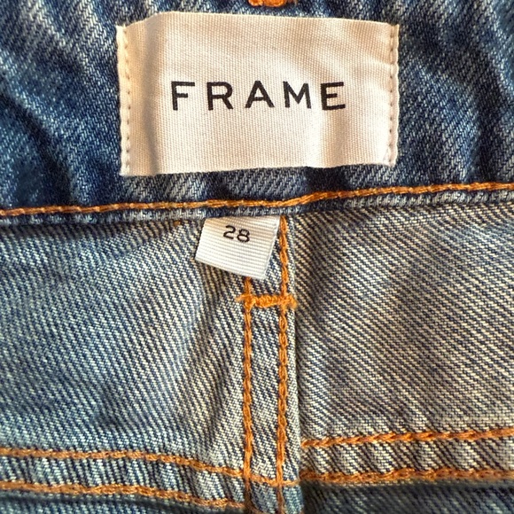 Frame Denim Rolled Hem Jean Shorts - Dark Blue - Picture 8 of 10